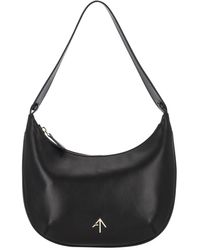 MANU Atelier - Mini Hobo Tasche Aus Schwarzem Leder - Lyst