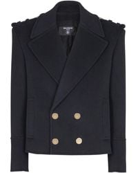 Balmain - Cropped Reefer Jacket - Lyst