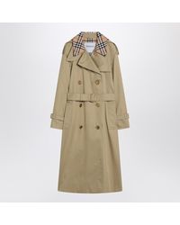 Burberry - Castleford Double-Breasted Trench With Check Collar - Lyst