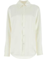 Bottega Veneta - Ivory Satin Shirt - Lyst