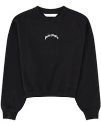 Palm Angels - Cropped Sweatshirt Cotton Sweatshirts - Lyst