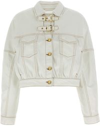 Ganni - Giacca Denim Con Fibbia - Lyst