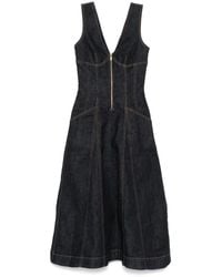 Self-Portrait - Self Portrait Denim Midi Dress - Lyst