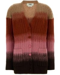 Fendi - Stretch Mohair Blend Cardigan - Lyst