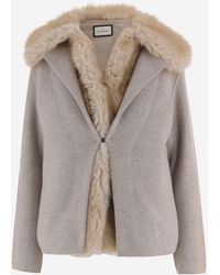 Bruno Manetti - Wool And Cashmere Jacket With Fur - Lyst