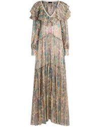 Etro - Long Silk Dress With Paisley Print And Ruffled Details - Lyst