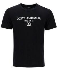 Dolce & Gabbana - "Dg Embroidered T-Shirt With Lettering Logo Print - Lyst