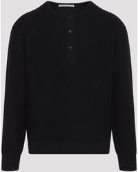 Studio Nicholson - Corine Merino Wool & Cashmere Henley Jumper - Lyst