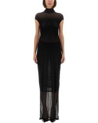 Jean Paul Gaultier - Mesh -jurk Met Ingekleef Logo - Lyst