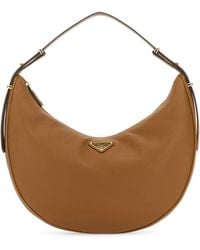 Prada - Caramel Leather Big Arquè Handbag - Lyst