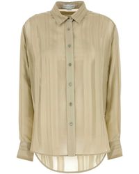 Stella McCartney - Sheer Striped Panelled Shirt - Lyst