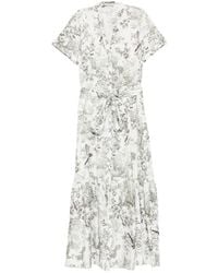 Alice + Olivia - Printed Cotton Midi Dress - Lyst