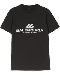 Balenciaga - Katoenen T-Shirt Met Logoprint - Lyst
