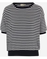 Bruno Manetti - Striped Cotton Sweater - Lyst