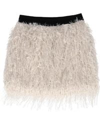 MSGM - Peluche Mini Skirt Girl Crema/Cream - Lyst