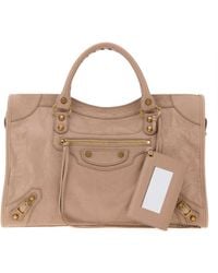 Balenciaga - Antiqued Pink Leather Medium Le City Handbag - Lyst