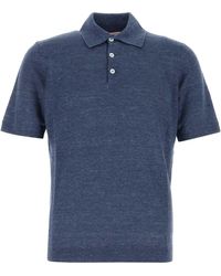 Brunello Cucinelli - Melange Linen Blend Polo Shirt - Lyst