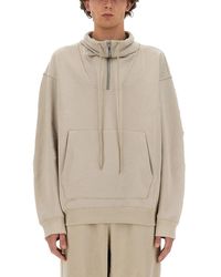 Helmut Lang - Half-Zip Sweatshirt With High Collar - Lyst