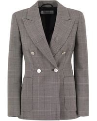 Max Mara - Mxmaccordo Prince Of Wales-blazer Van Scheerwol Met Dubbele Rij Knopen - Lyst