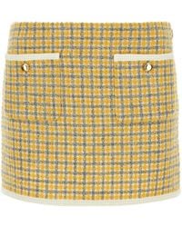 Miu Miu - Two-Tone Bouclã Mini Skirt - Lyst