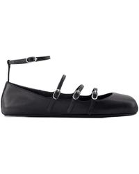 McQueen - Leather Strap Ballet Flats - Lyst