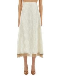 Fendi - Ff Silk Skirt - Lyst