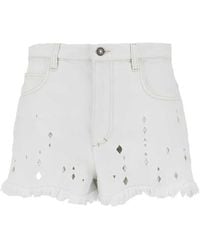 Isabel Marant - Shorts With Frayed Hem And Cutouts - Lyst