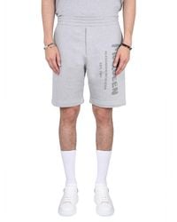 McQueen - Logo Print Bermuda Shorts - Lyst