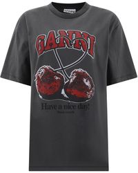 Ganni - "cherry" T -shirt - Lyst