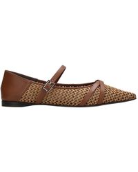 Max Mara - Flat Shoes Leder braun - Lyst
