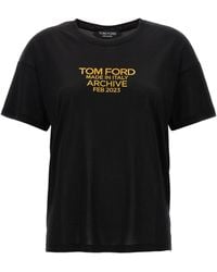 Tom Ford - Silk T-Shirt With Bold Logo Print - Lyst