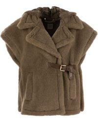 Max Mara - Lanoso4 Teddy Fabric Vest Cape - Lyst
