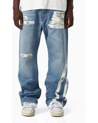1989 STUDIO - Straight Denim Jeans With Tape Details - Lyst