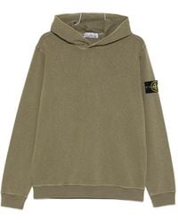 Stone Island - Logo Cotton Hoodie - Lyst