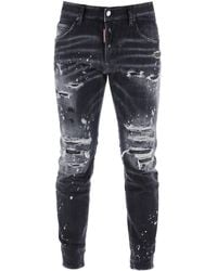 DSquared² - Skater Jeans In Black Diamond & Studs Wash - Lyst