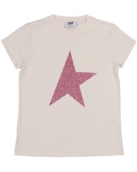 Golden Goose - " Star Girl"s T-Shirt aus Baumwolljersey mit Glitzerdruck - Lyst