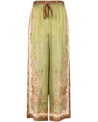 Zimmermann - Indra' Khaki Silk Pants - Lyst