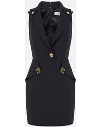 Elisabetta Franchi - Double Layer Stretch Crepe Mini Dress - Lyst