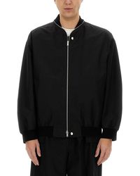 Jil Sander - Oversized Cotton Bomber Jacket With Ribbed Cuffs - Lyst