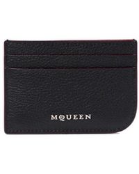 McQueen - Stilvolle Schwarze Lederkartenhalter - Lyst
