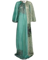 Pierre Louis Mascia - Silk And Cotton Blend Long Dress - Lyst