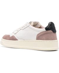 Autry - Medalist Low Wom Goat/Suede Powder/Blk - Lyst