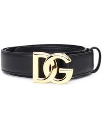 Dolce & Gabbana - DG Black Lear Belt - Lyst