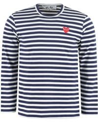 COMME DES GARÇONS PLAY - Striped Cotton T-Shirt - Lyst