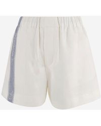 JW Anderson - Linen Cropped Trousers With Elasticated Waistband - Lyst
