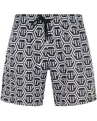 Philipp Plein - Black Polyester Swimsuit - Lyst