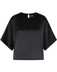 Jonathan Simkhai - Loose Fit Acetate Blend Top With Crew Neckline - Lyst