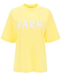 Marni - T -Shirt mit Maxi -Logo Druck - Lyst