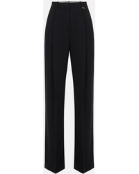 Elisabetta Franchi - Lightweight Crepe Trousers With Charm Logo - Lyst