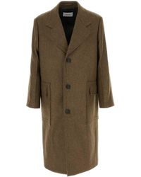 Ferragamo - Salvatore Melange Mud Wool Coat - Lyst